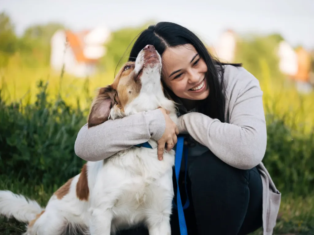 Clean, well-maintained yard with a happy dog